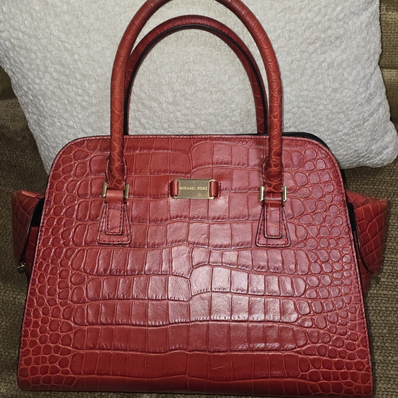 Michael Kors Crimson Crocodile Satchel - Picture 14 of 15
